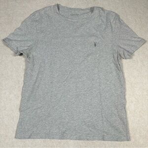 Men's Allsaints All Saints Gray Chest Logo 100% Cotton Basic T-Shirt - Medium
